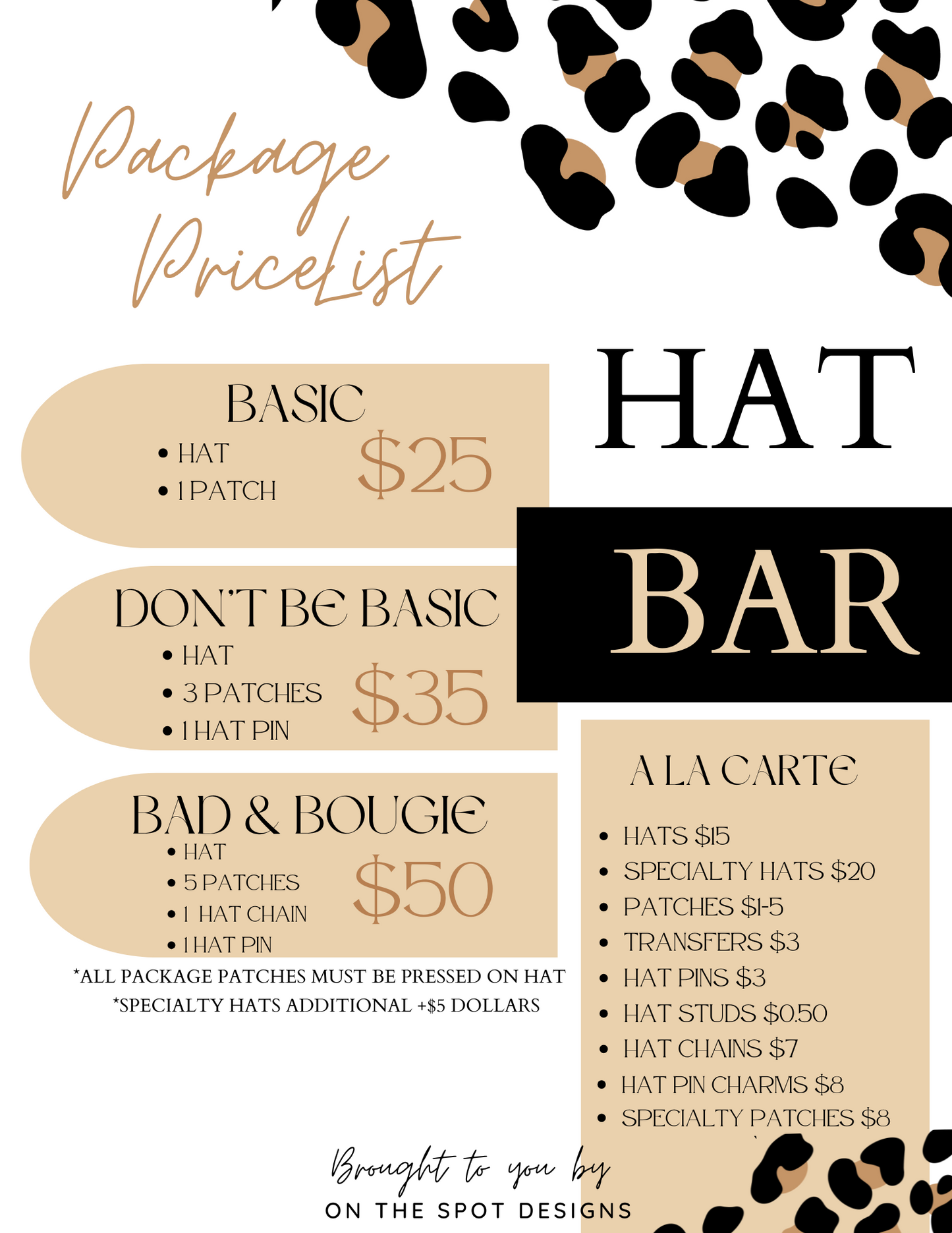 Hat Bar Bookings