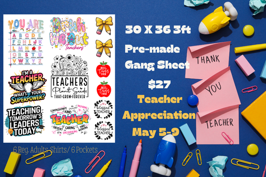 TEACHER APPRECIATION GANG SHEET